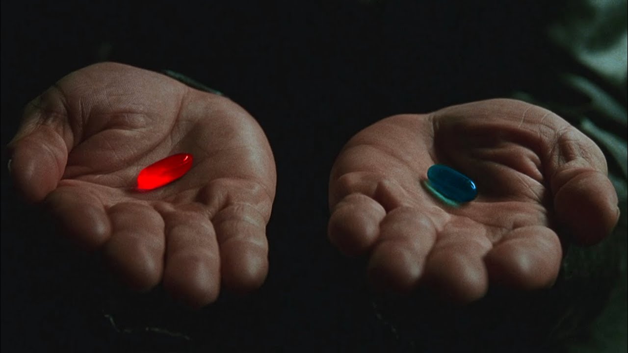 matrix pillola rossa blu realtà virtuale